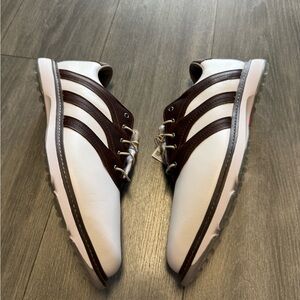 Men's Adidas MC Z-Traxion White Brown Spikeless Golf Shoes IG0910